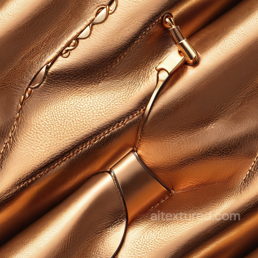 Metallic Gold Leather Seamless Texture with Fine Grain and Stitching Details seamless Leather PBR texture