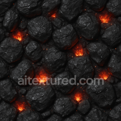seamless Seamless 3d texture pbr 8k coal embers surface bright glowing black texture 8k free download PBR