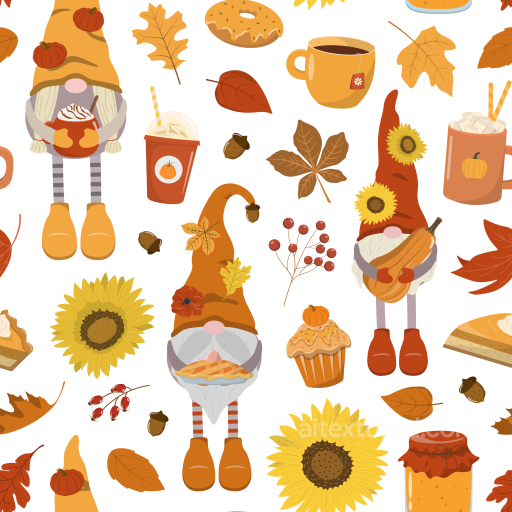 Featuring Autumn Gnomes, Fall Leaves, and Cozy Foods seamless St patrick PBR texture