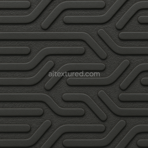 Seamless 3d texture pbr 8k tactile plate featuring raised patterns on matte black textured plastic