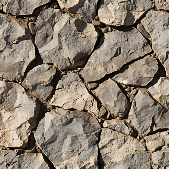 Weathered Stone Wall PBR Texture with Rough, Layered Beige and Gray Rocks Stone texture preview