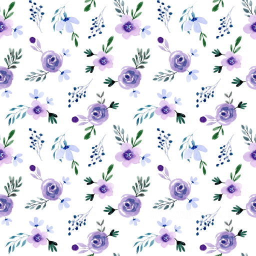 Purple Flower Watercolor Texture with Soft Floral Pattern seamless Purple Flower PBR texture