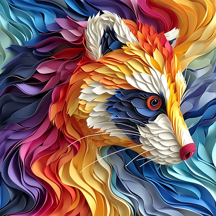 Featuring Multicolored Stylized Animal Fur Pattern seamless PBR texture preview
