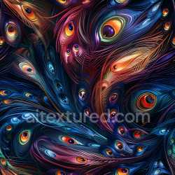 seamless Seamless 3D PBR Texture Featuring Glossy Multicolor Peacock Feather Pattern texture 8k free download PBR