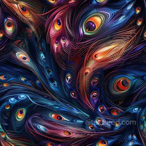 Seamless 3D PBR Texture Featuring Glossy Multicolor Peacock Feather Pattern texture preview