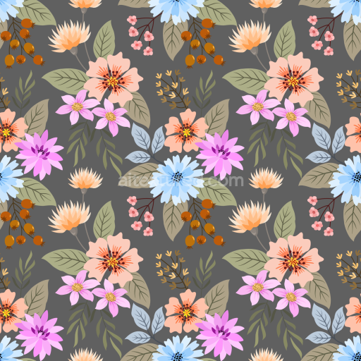 Seamless 3D PBR Texture Featuring Colorful Floral Fabric Pattern