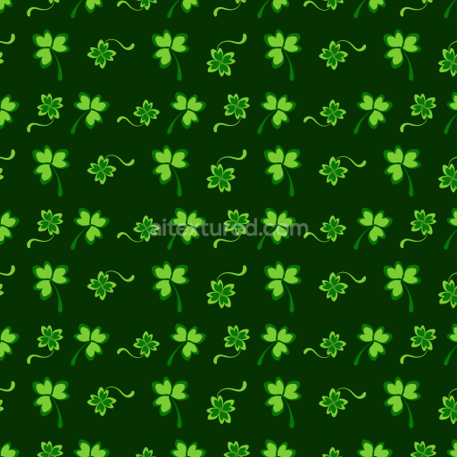 Seamless 3D PBR Texture Featuring Green Clover Leaf Pattern on Dark Background