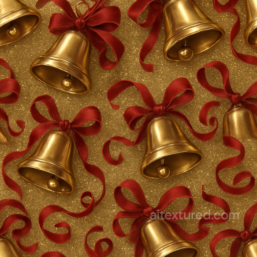 Brass Bells Metallic Sheen Festive Ornament seamless Merry christmas PBR texture