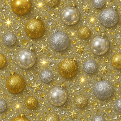 Seamless 8k PBR 3d Texture of Festive Baubles Ornament Glass Surface
