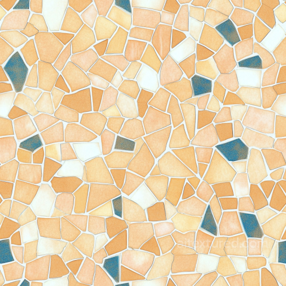 Mosaic PBR Texture Featuring Terracotta and Blue Stone Chips with Matte Finish Mosaic texture preview