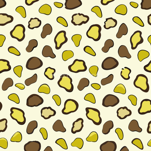 Seamless 3D PBR Stylized Leopard Print Fabric Texture in Soft Yellow and Brown