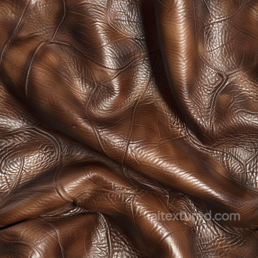 Shiny Wrinkled Brown Leather Seamless Texture with Fine Grain seamless Leather PBR texture