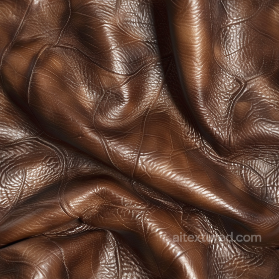 Shiny Wrinkled Brown Leather Seamless Texture with Fine Grain Leather texture preview
