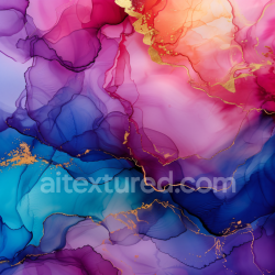 seamless Seamless 3D Alcohol Ink PBR Texture Featuring Vivid Purple Hues and Golden Veined Fluidity texture 8k free download PBR