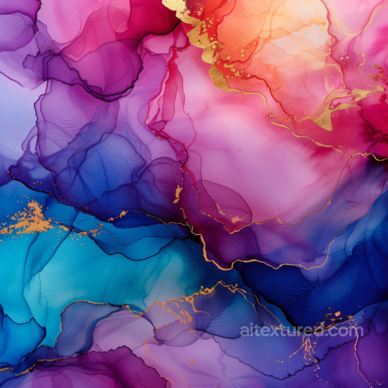 Alcohol Ink PBR Texture Featuring Vivid Purple Hues and Golden Veined Fluidity Alcohol ink texture preview
