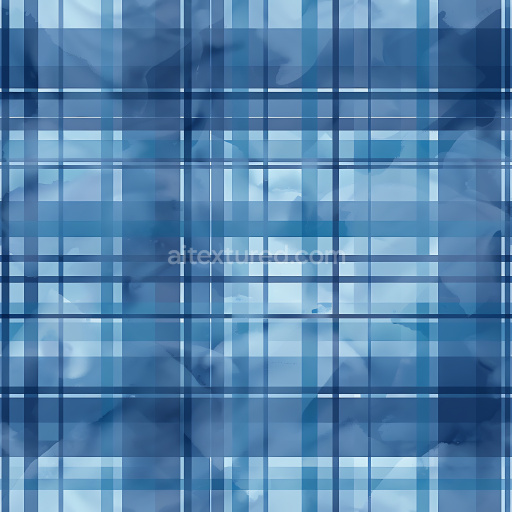 Seamless 3D Plaid Blue Metal PBR Texture with Layered Grid Pattern
