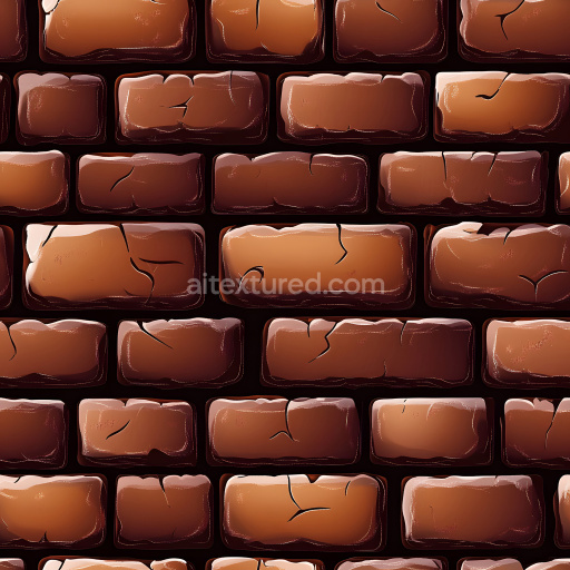 Seamless 3D Cracked Red Brick Wall PBR Texture with Chipped Edges and Deep Cracks