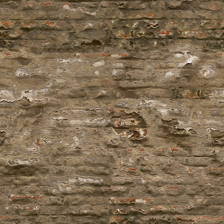 Rough Plaster Brick - Plaster Brick Rough Uneven Weathered Plaster seamless PBR texture preview