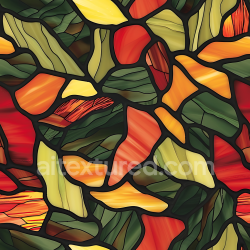 seamless Seamless 3D Stylized Stained Glass Camouflage PBR Texture with Autumn-Inspired Color Palette texture 8k free download PBR