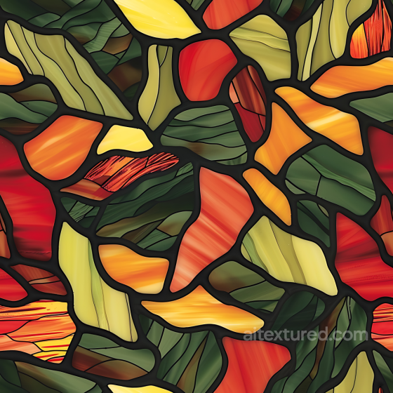 Stylized Stained Glass Camouflage PBR Texture with Autumn-Inspired Color Palette Color Camouflage texture preview