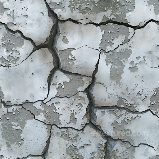 Cracked Plaster Wall Texture with Peeling Paint and Deep Fractures seamless Cracked & Holes PBR texture