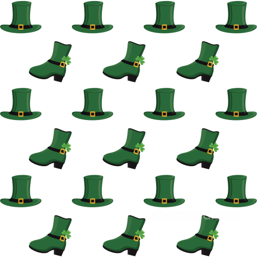St Patrick Digital Paper Bundle Texture of Green Leprechaun Hats and Boots Pattern seamless St patrick digital paper bundle PBR texture