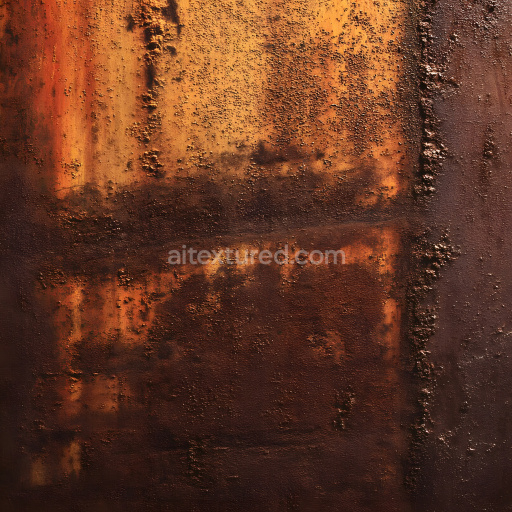Seamless 3D Cracked and Pitted Rusty Metal PBR Texture with Deep Corrosion