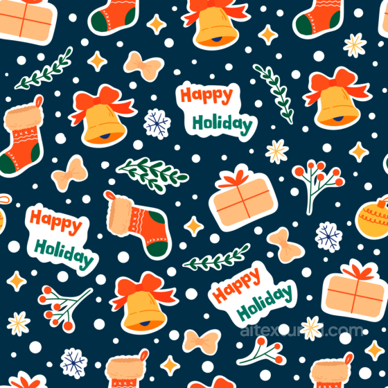 Digital Paper Texture with Festive Christmas Icons and Happy Holiday Text All Christmas Digital paper texture preview