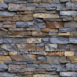 seamless Seamless 3D Stacked Stone Wall PBR Texture in Earthy Tones with Detailed Rock Surfaces texture 8k free download PBR