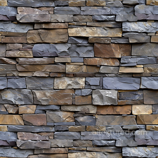 Stacked Stone Wall PBR Texture in Earthy Tones with Detailed Rock Surfaces seamless Stone PBR texture