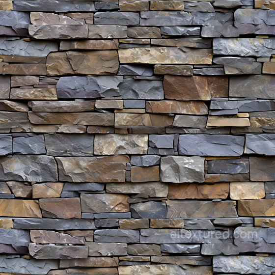 Stacked Stone Wall PBR Texture in Earthy Tones with Detailed Rock Surfaces Stone texture preview