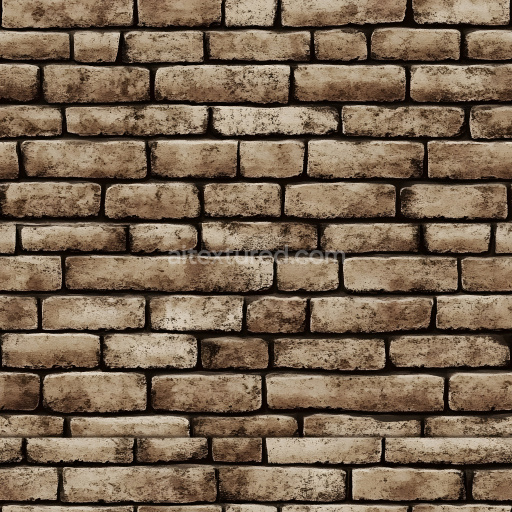 Seamless 3D cracked and holed brown brick wall PBR texture with weathered damage