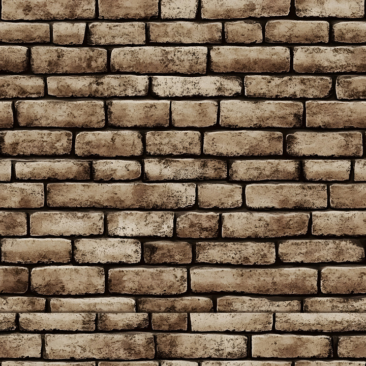 Cracked And Holed Brown Brick Wall With Weathered Damage seamless PBR texture preview