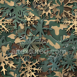 seamless Seamless 3D Woodland Camouflage PBR Texture Featuring Layered Snowflake Motifs texture 8k free download PBR