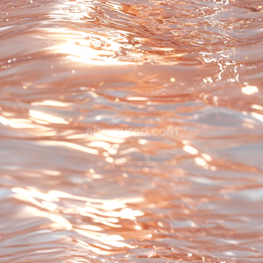 Seamless 3D PBR Rose Gold Liquid Water Texture with Reflective Waves