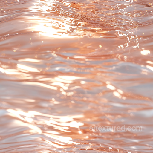 Rose Gold Liquid Water Texture with Reflective Waves seamless Water PBR texture