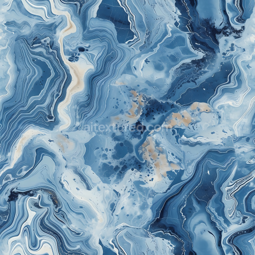Seamless 3D Blue Jean Marble PBR Texture with Fluid Veining and Polished Finish