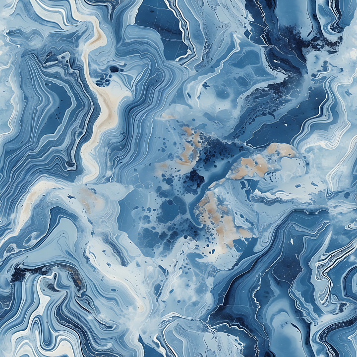 Blue Jean Marble with Fluid Veining and Polished Finish seamless PBR texture preview