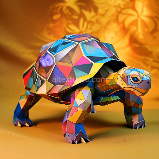 Seamless 3D PBR Texture of Geometric Multi-Colored Desert Tortoise Shell