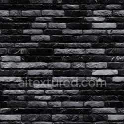 seamless Seamless 3D cracked black brick wall PBR texture with rough surface and subtle fractures texture 8k free download PBR