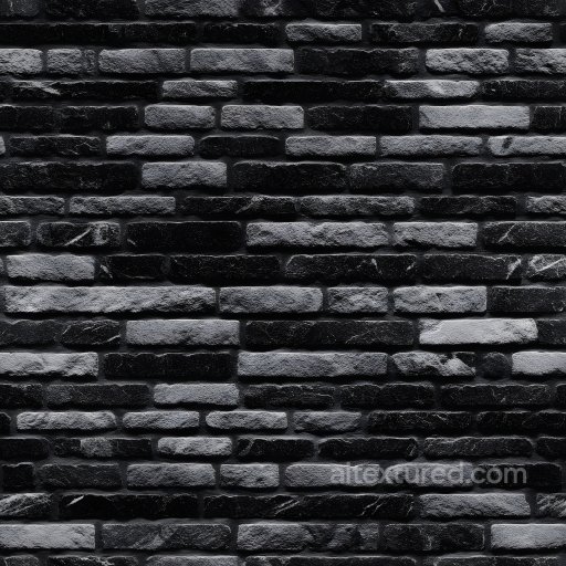 cracked black brick wall PBR texture with rough surface and subtle fractures seamless Brick PBR texture