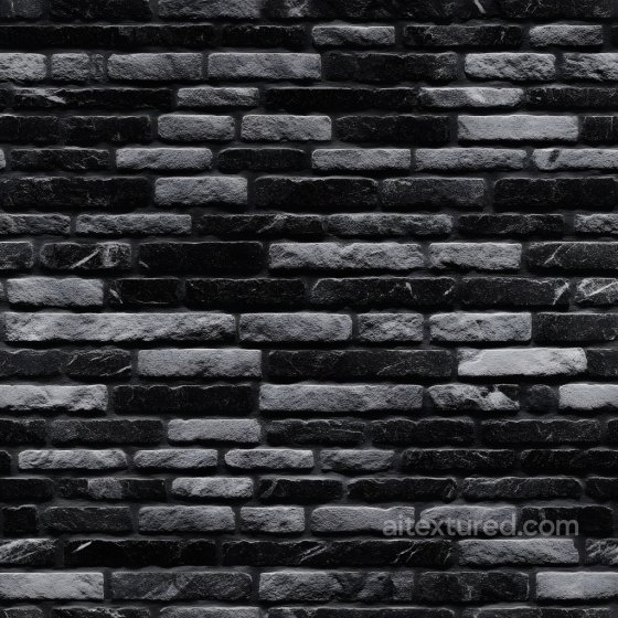 cracked black brick wall PBR texture with rough surface and subtle fractures Brick texture preview