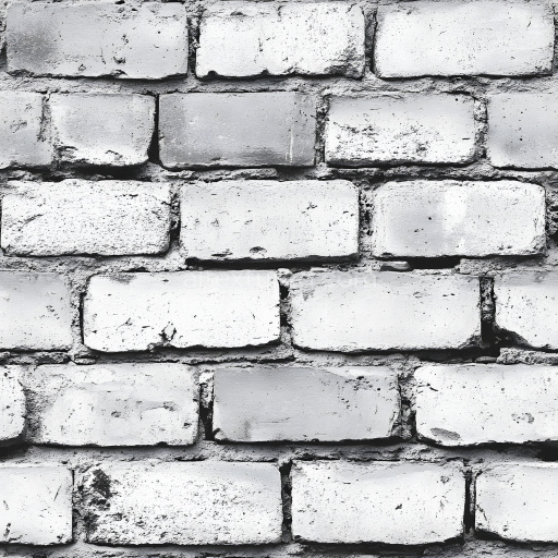 Seamless 3D Cracked White Brick Wall PBR Texture with Weathered Surface