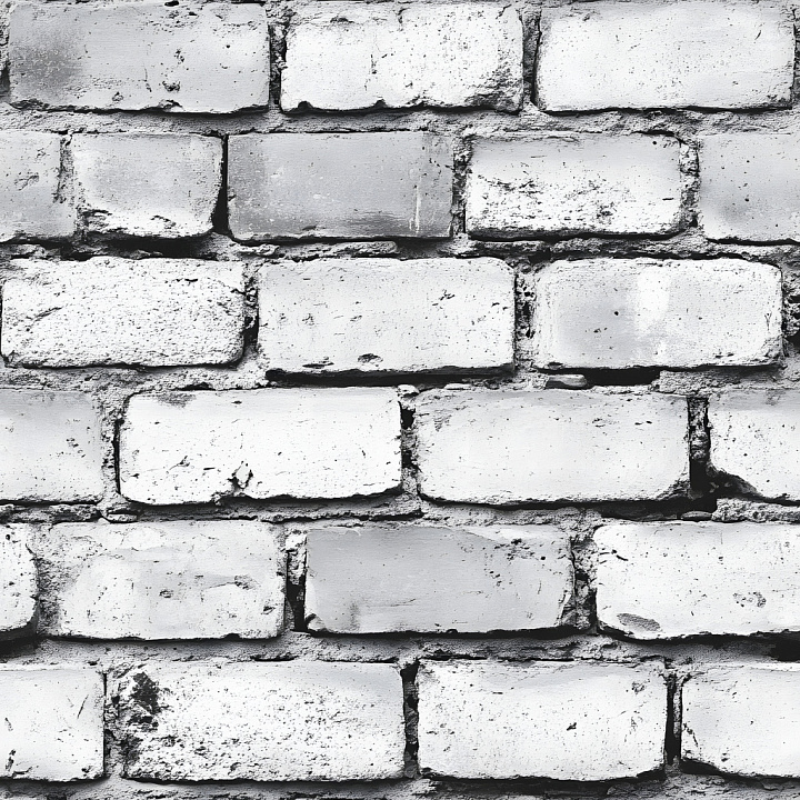 Cracked White Brick Wall with Weathered Surface seamless PBR texture preview