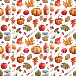 seamless Seamless 3D PBR Texture Featuring Hand-Drawn Thanksgiving Icons and Autumn Leaves texture 8k free download PBR