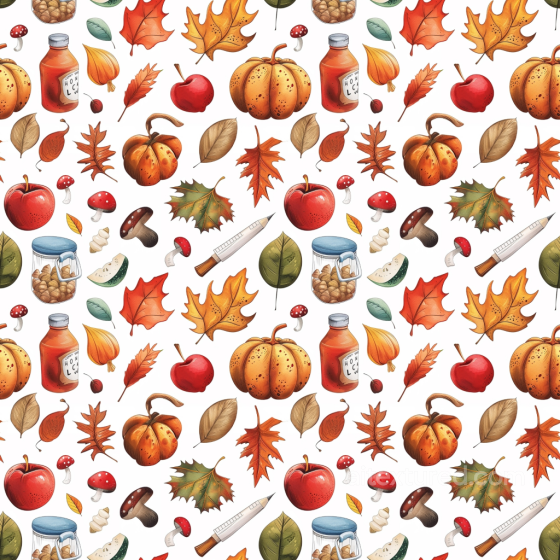 Featuring Hand-Drawn Thanksgiving Icons and Autumn Leaves Thanksgiving texture preview
