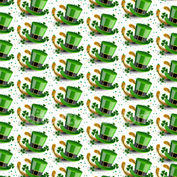 seamless Seamless 3D PBR Texture Featuring St Patrick Leprechaun Hats and Shamrocks texture 8k free download PBR