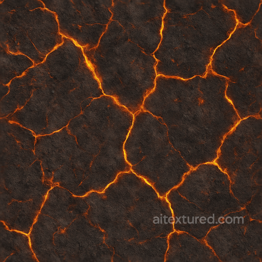 scorched earth with fire cracks PBR 8K surface seamless Fire PBR texture