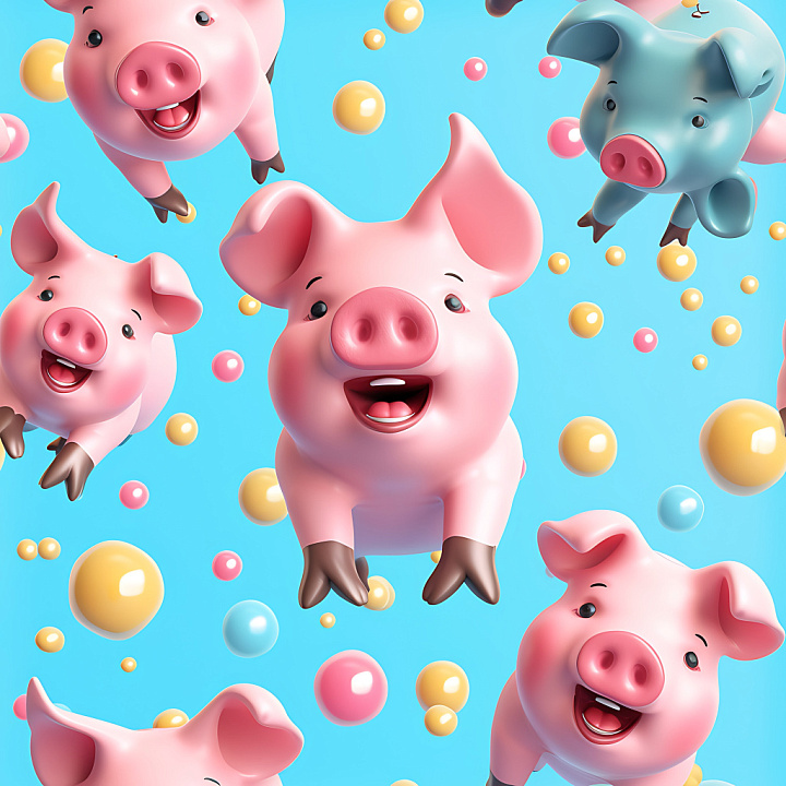 Inflated Featuring Glossy Pink Vinyl Piggy Paneling seamless PBR texture preview