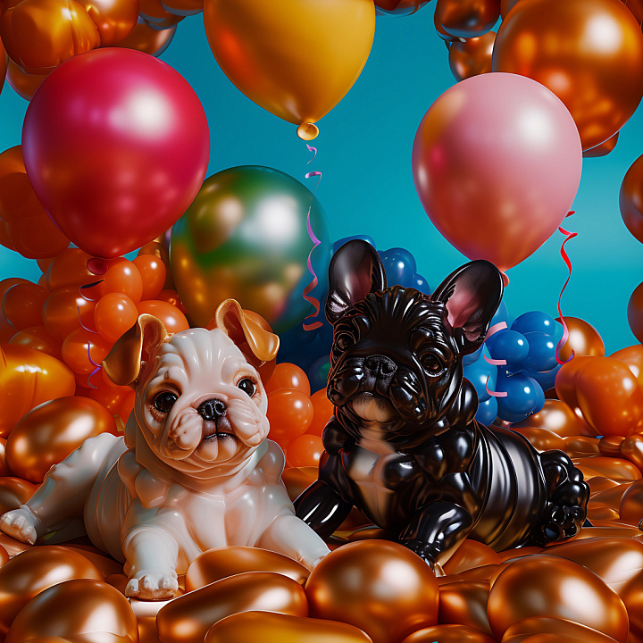 Inflated of Glossy Shiny Balloon Surfaces in Warm Orange seamless PBR texture preview